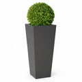 Tall Square Tapered Polypropylene Planter, Matte Black, 15.7 x 15.7 x 31.5 in