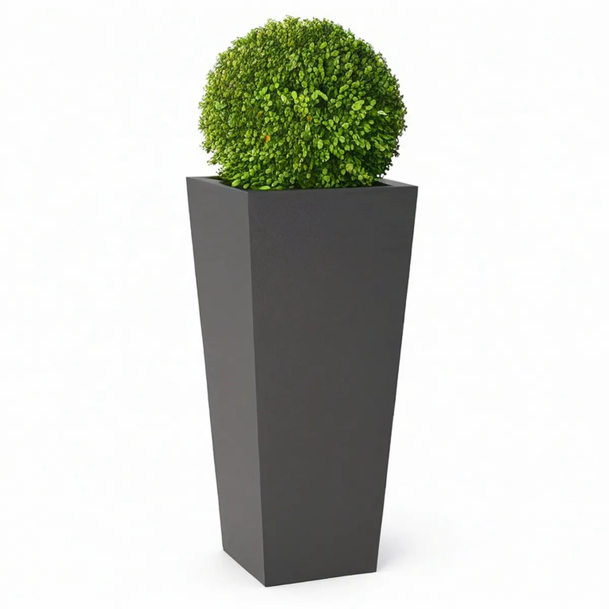Tall Square Tapered Polypropylene Planter, Matte Black, 15.7 x 15.7 x 31.5 in