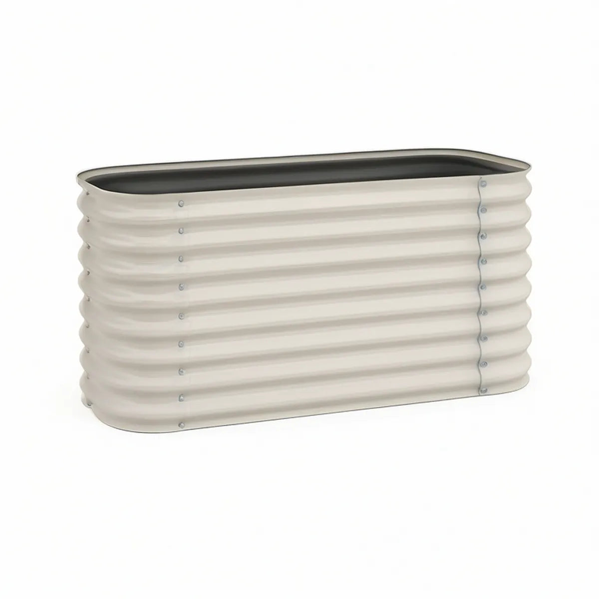 White Galvanized Steel Raised Garden Bed, 48 x 24 x 12 in