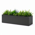 100 x 30 x 45 cm Black Powder-Coated Galvanized Steel Rectangular Outdoor Planter Box