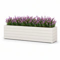 White Powder-Coated Aluminum Rectangular Planter Box, 100 x 30 x 40 cm