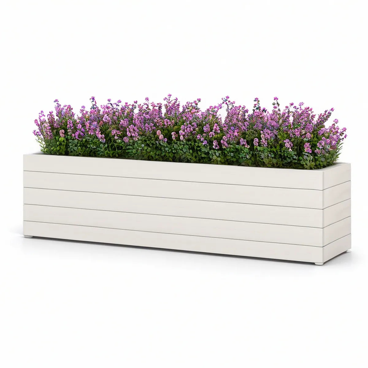 White Powder-Coated Aluminum Rectangular Planter Box, 100 x 30 x 40 cm