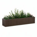 Brown WPC Rectangular Raised Planter, 78.7 x 19.7 x 23.6 in