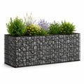 Black Powder-Coated Galvanized Steel Gabion Raised Garden Bed, Rectangular, 70.9 x 35.4 x 39.4 in