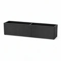 Black Rectangular Rattan Planter Box with 2 Compartments, 31.5 x 7.9 x 7.9 in
