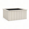24 x 24 x 15 in Square Outdoor Resin Planter Box with Removable Liner, White/Black