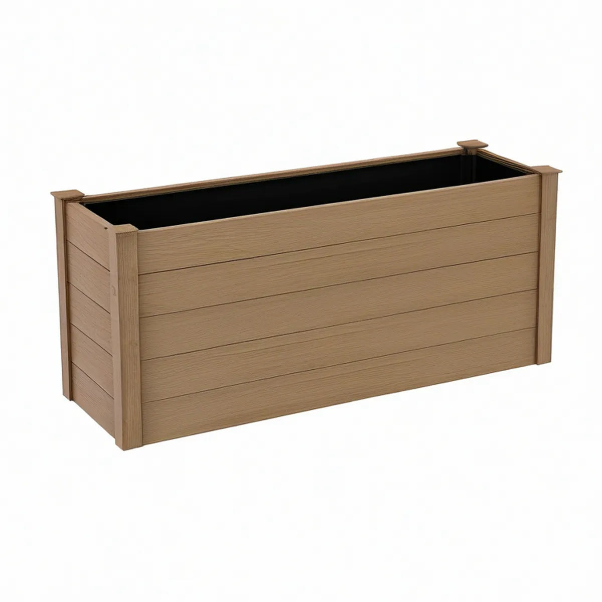 48 x 18 x 24 in Raised Garden Planter Box with Inner Liner, Brown/Black