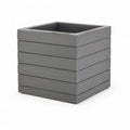 16 x 16 x 16 in Gray Wood-Plastic Composite Square Planter Box