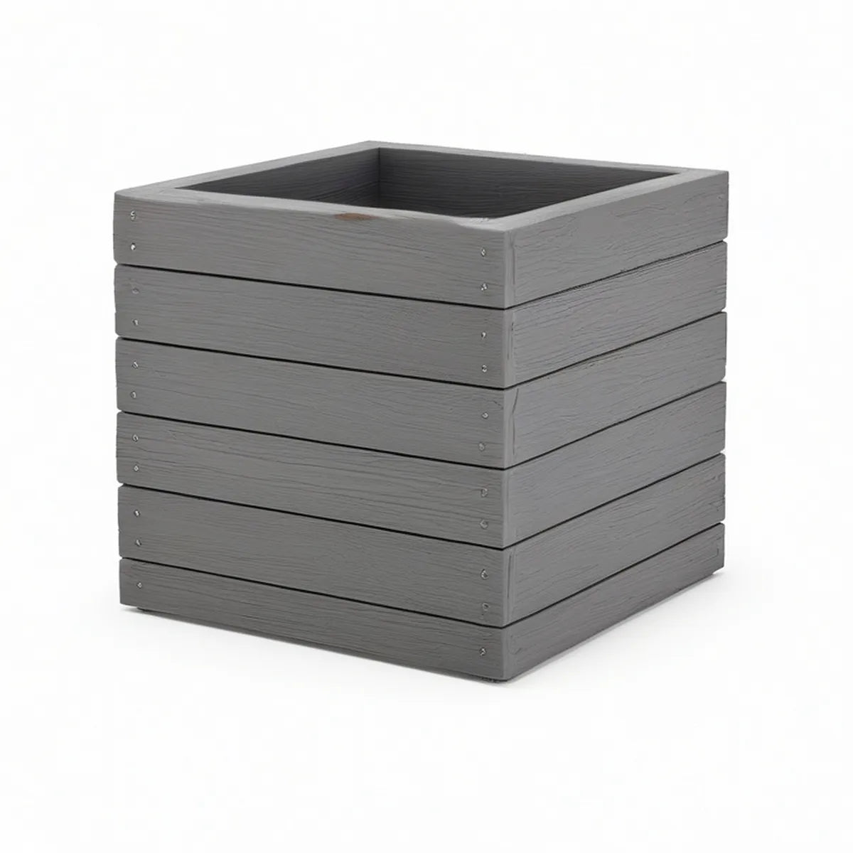 16 x 16 x 16 in Gray Wood-Plastic Composite Square Planter Box