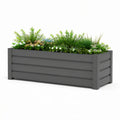 Dark Gray WPC Raised Planter Box, 47.2 x 15.7 x 15.7 in.